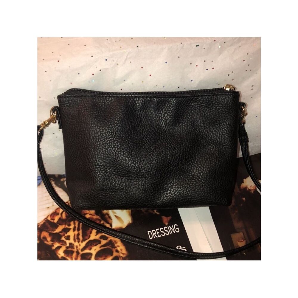 H&M Faux Leather Black Mini Moto Cross Body - Picture 2 of 14